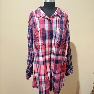 Caslon button front tunic shirt size 1X